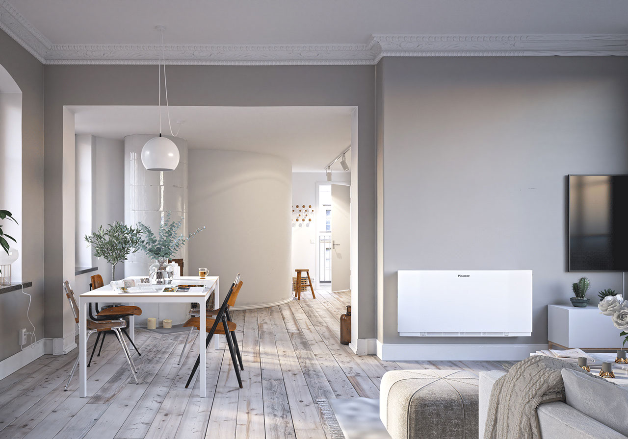 Ventilo-convecteur hydraulique Daikin Altherma HPC dans un logement